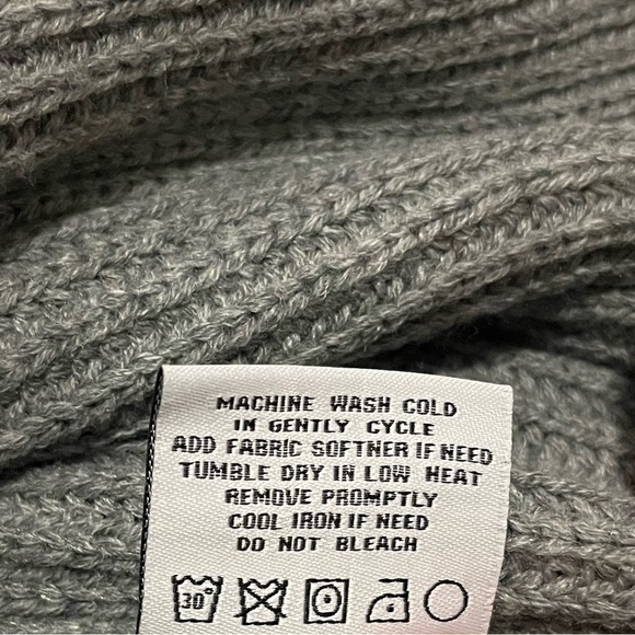 SOLD! THE BEACH PEOPLE Gray Twin Palms Chunky Knit Open Front Cardigan XL/2XL - Picture 11 of 16